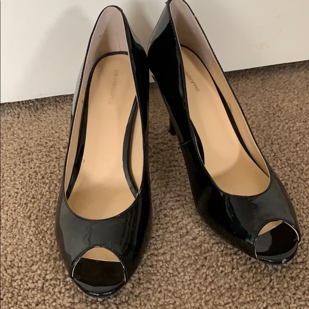 Liz Claiborne Black Peep Toe Pumps